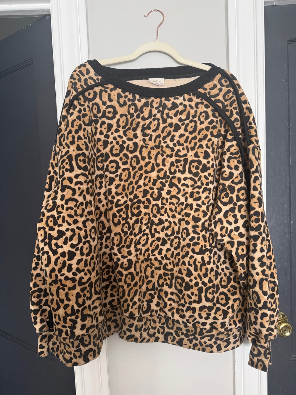 BiBi Leopard Print Sweater in Tan and Black